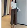 Pantalones de Abuela Estilo Old Money para Mujer, Nuevos Pantalones Cropped Rectos con Estampado Vintage Otoño 2026, Pantalones Casuales Sueltos Delgados Versátiles