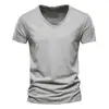 2026 Comércio Exterior Transfronteiriço Verão Nova Camiseta Masculina de Manga Curta Confortável Casual Roupa Masculina Camiseta de Algodão Cor Lisa para Homens