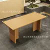 Mesas y Sillas para Postrería en Estilo Madera Natural, Restaurante Fusión Tienda de Fideos, Snack Bar de Hamburguesas, Puesto de Comida, Mesa de Comedor Gruesa con Almacenamiento