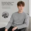 Sudadera unisex de gamuza con cuello redondo y manga larga con diseño de patchwork, novedad otoño 2026, top casual holgado