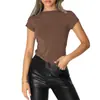 Camisa Casual Popular para Mujer Europea y Americana de Manga Larga Primavera y Otoño Color Sólido Ajuste Delgado Top Pulóver Ropa Urbana para Mujer Top Básico