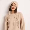 Chapéu de Lã Grossa Cashmere 2026 Outono/Inverno Moda Feminina Quente Protetor de Orelhas Trança Suja com Franja