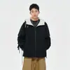 Chamarra reversible con capucha de bloques de color, nueva para primavera y otoño, para hombres y mujeres, marca de moda, elegante y versátil para adolescentes, estilo dopamina