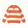 Outono e Inverno Nova Camisa Polo Gola Listrada Tricô Tricô Masculino Solto Estilo Preguiçoso Jaqueta Exportação Atacado Transfronteiriço