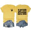 Tendência Transfronteiriça Europeia e Americana Eu e Minha Melhor Amiga Temos Camiseta Elegante de Gola Redonda com Estampa Frente e Verso de Manga Curta