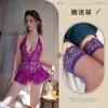 Lencería Sexy Europea y Americana Tallas Grandes Encantadora Encaje Sexy Lencería Sexy Uniforme Tentación Femenina Coqueteo Mono Sexy
