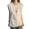 Camiseta sem mangas de malha de seda gelada de secagem rápida para homens, verão estilo americano patchwork desconstruído, regata para esportes fitness