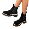 Moda Casual Transfronteriza Europea y Americana Otoño e Invierno Botines Cortos Punta Redonda Moda de Exportación Nueva Tendencia para Mujer Venta al por Mayor Talla Grande