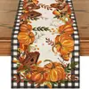 Corredor de Mesa de Temporada de Cosecha de Otoño de Venta Caliente Transfronteriza, Corredor de Mesa de Calabaza y Hoja de Arce, Tela para Mesa de Café, Sala de Estar, Restaurante, Decoración, Mantel