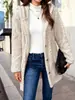 Suministro Especial Transfronterizo Estilo Europeo y Americano Jacquard Felpa Doble Cara Abrigo Mujer Otoño/Invierno con Capucha Chaqueta de Piel Sintética