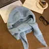 Modioso Gorro Pasamontañas Retro con Lana para Mujer, Gorro de Punto Cálido de Invierno, Bufanda, Protección Integrada para los Oídos Gorro Lei Feng