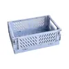 Caja de almacenamiento plegable de escritorio, organizador de papelería para estudiantes, estante de almacenamiento para artículos varios y cosméticos, canasta pequeña apilable