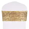 Correas elásticas para respaldo de silla transfronterizas, Aro para banquete de bodas, Suministros de boda, Decoración de banquete, Flor para respaldo de silla, Funda para silla, Lentejuelas