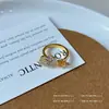 Anel Aberto Rosa Cheio de Diamantes Estilo Chinês Feminino Alto Padrão Sensação Indústria Pesada Luxo Leve Elegante Estilo de Corte Anel para Dedo Indicador