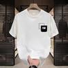 Playera de Manga Corta 230g Hombre Verano 2025 Nuevo Adolescente Marca Trendy Letra Estampada Manga Media Top Holgado