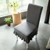 Funda de silla de felpa, adecuada para todas las estaciones, funda elástica para taburete, diseño moderno y simple con respaldo integrado, funda de silla para el hogar de color liso