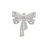 2024 Novo Estilo Elegante Luxo Broche Completo de Diamante Laço Corsage Feminino Versátil Acessórios para Roupas Cross-border Atacado
