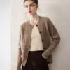 ¡Rey del temperamento! Suéter cárdigan de tres hilos 100% cachemira pura para mujer, chaqueta de punto gruesa para otoño e invierno, nuevo top