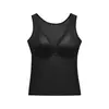 Vendido directamente por el fabricante, superventas transfronterizo, camisola sin espalda de satén y malla empalmada con almohadilla para el pecho incorporada, no es necesario usar sujetador, se puede usar como prenda exterior, camisola de estilo francés