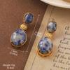 Pendientes Vintage Antiguos de Época Serie de Pintura al Óleo Van Gogh Flor de Aceite Goteante Borla de Perla Pendientes Joker Venta al por Mayor