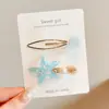 Presilha de Cabelo Infantil Flor Estrela do Mar Tema Oceano para Meninas, Grampo Pinça para Franja Lateral com Atmosfera de Fada Costeira para Fotos