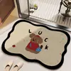 Tapete de chão com estampa de cachorrinho de desenho animado, antiderrapante, resistente a manchas, fácil de limpar, adequado para uso em casa e no banheiro, com etiquetagem e entrega direta disponíveis