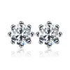 Brincos Clássicos Mini de Oito Garras Estilo Coreano para Mulheres, Brincos Curtos Brilhantes com Diamante Único Redondo, Brincos Simples de Zircônia com Seis Garras
