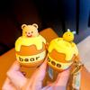 Chaveiro Novo Estilo Brinquedo de Apertar, Pingente de Figura de Urso Desenho Animado para Apertar e Ejetar, Chaveiro de Carro Fofo para Alívio do Estresse