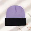 Gorro de Punto Cálido para Otoño e Invierno Transfronterizo con Logo Personalizado, Gorro de Lana Unisex a Prueba de Viento para Exteriores, Gorro de Moda con Bloques de Color
