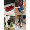 Sapatos Femininos de Couro de Cavalo Lavado Super Macio, Sapatos Baixos Single com Laço Retro Francês, Sapatilhas Versáteis para Mulheres