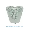 Vasos de Flores Cerâmicos Retrô Estilo Europeu com Decorações Esculpidas, Ornamentos para Vasos de Plantas Verdes de Interior, Vasos de Flores para Varanda e Villa, Decorações de Flores