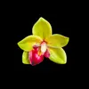 Flor de orquídea artificial de 8 cm, flor de magnolia de resina impresa en 3D, accesorio para el cabello DIY, broche, decoración de zapatos, flor estilo bosque para vacaciones en la playa