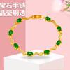 Pulsera de imitación de oro de 24k incrustada con gema de circonita de color Moda para mujer Rojo de internet En vivo Imitación de joyería de oro arenoso de turmalina al por mayor