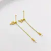 Cadena de Cola Ajustable con Forma de Corazón Chapada en Oro Cobre Cadena de Extensión Cadena Hecha a Mano DIY Collar Pulsera Joyería de Perlas