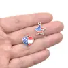 Bandera americana amor cinco puntas estrella gota de aceite colgante diy aleación joyería accesorios pulsera banda de goma colgante
