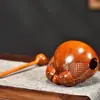 Instrumento de Madera de Palisandro con Forma de Pez para Aliviar el Estrés, Instrumento de Percusión Chino Portátil de Madera Maciza, Pez de Madera Doble Dragón, Utensilio Budista para Uso en Templo y Hogar