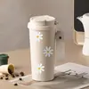 Pegatinas sencillas de margaritas blancas, pegatinas decorativas de flores pequeñas estilo fresco, mini pegatinas de flores para diarios, paredes y tazas de agua