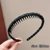 Diadema de corona alta estilo coreano, diadema de borde ancho, diadema para lavarse la cara con dientes, accesorio para el cabello de tela a cuadros de alta gama
