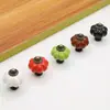 Alça de Cerâmica Colorida de Abóbora Estilo Retrô Americano para Porta de Armário Guarda-Roupa Gaveta Alça de Móveis Latão Antigo Alça de Furo Único