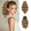 Peruca de Rabo de Cavalo Alto Ondas Grandes Europeia e Americana Estilo Clip-on Feminina Seda de Alta Temperatura Fashionável Para Namoro Venda Quente Elástica Peruca de Rabo de Cavalo Cacheado