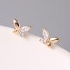 Pendientes asimétricos de mariposa y circonita en plata de ley 925 para mujer, sencillos, modernos, con personalidad, ligeros, de lujo, exquisitos y elegantes, E0824