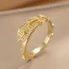 Anillo Exquisito Super Brillante de Circonita para Niñas, Lujo Accesible y Anillo de Apertura Ajustable de Gama Alta, Baño de Oro Real Simple