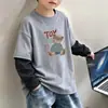 Roupa Íntima Masculina de Lã Patchwork Estilosa Outono Inverno 2026 Nova Média Grande Infantil Quente Gola Redonda Top Tendência