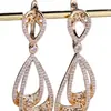 Brincos Elegantes Exagerados Multicamadas de Gota d'Água Grande Redondos com Padrão de Diamante Branco para Mulheres, Versátil e Versátil, Moda Europeia e Americana do Aliexpress