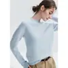 Suéter de Cashmere com Gola Redonda Kangsai Ni~ para Mulheres Malha 100% Pura Cashmere Espessada Solta Manga Raglã Tricô Trançado Camada de Base