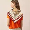 Novedad Primavera y Verano Estilo Francés 90cm Cadena de Carruaje de Caballos Bufanda Protectora del Sol de Viaje para Mujer Bufanda Cuadrada Grande Bufanda Bufanda de Seda Pañuelo para la Cabeza
