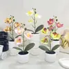 Flor Simulada Cymbidium Planta en Maceta Decoración Escandinava Oficina Sala de Estar Escritorio Interior Bonsái Planta Verde Adornos Flor Simulada