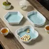 Nuevo Plato de Frutas Pequeño Fresco y de Aspecto Elegante Estilo Chino, Plato de Frutas Secas de Alto Nivel para el Té de la Tarde, Plato de Frutas para Snacks de Té Alrededor de la Estufa