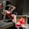 Hermoso y Atractivo Conjunto de Lencería, Puro Deseo y Pasión, Body Strapless de Entrepierna Abierta, No Necesita Quitarse, Atuendo Sexy de Secretaria de Encaje Seductor
