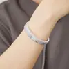 Italia Plata S925 10M Hebilla de flor de coche flash degradada Pulsera de moda europea y americana
